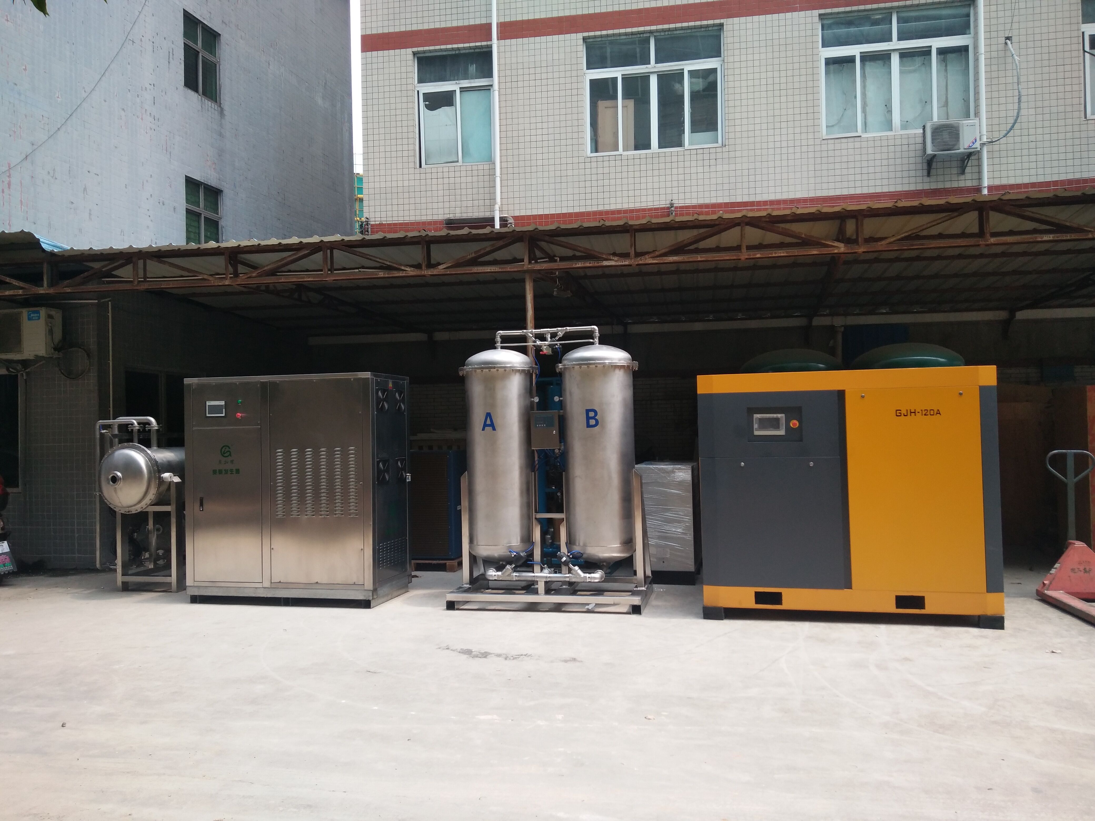 佳環8月份，出貨一套5KG氧氣源臭氧發生器應用于洗滌廢水回水處理